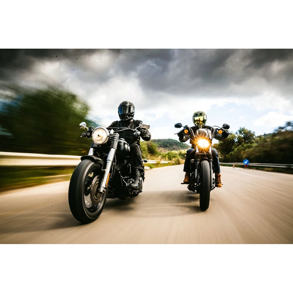 Metzeler MC360 Mid-Soft 90/90-21 54M TT – fordæk – ekstra visning af dækkets profil, mønster og konstruktion.