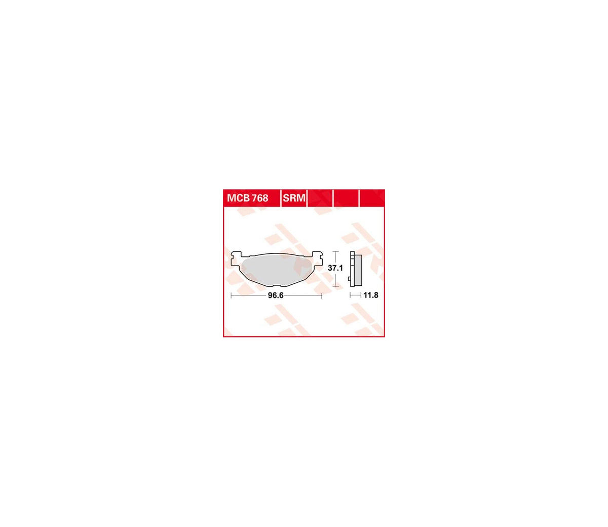 Yamaha YP 400 05-14 m.fl. – SRM sinterbremseklodser til scooter bag – TRW MCB768SRM – produktillustration
