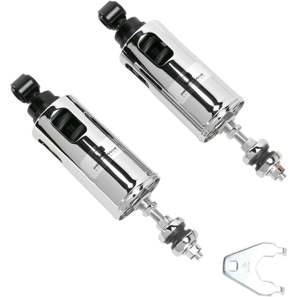 Harley-Davidson modeller (00-17) 422 Series støddæmpersæt, krom – Progressive Suspension støddæmper til mere kontrol og komfort
