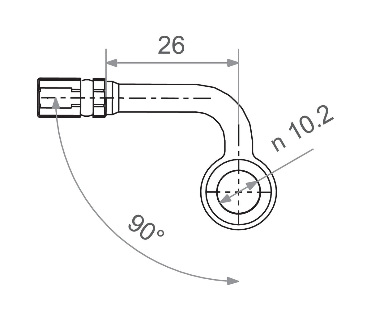 Bremseslangefitting – M10 – 90° vinkel – aluminium – sort – TRW MV10D50S