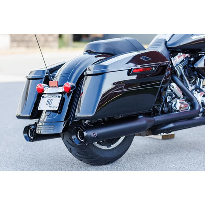 Harley-Davidson Touring (95-16) 4-1/2" GNX Slip-On Mufflers, Guardian Black, Tuxedo Black end cap – S&S Cycle – yderligere produktvisning 6