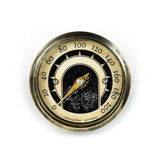 mst vintage 49 mm analogt speedometer, messingfinish fra Motogadget – primært produktbillede