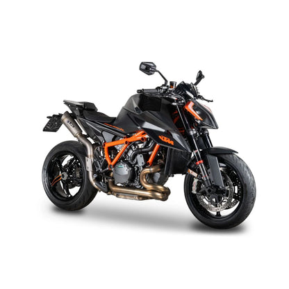 KTM 1290/1390 Super Duke (20-26) GRID-O slip-on, titanium – Spark – produktdetalje fra alternativ vinkel, billede 4