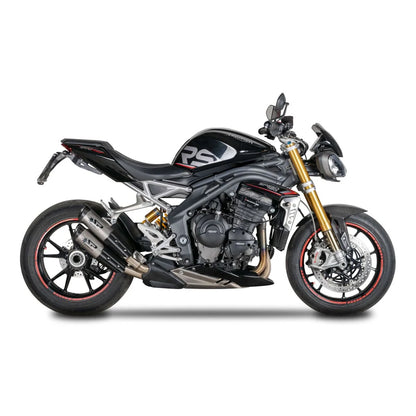 Triumph Speed Triple 1200 (21-24) Dyno slip-on, titanium – Spark – produktdetalje fra alternativ vinkel, billede 4