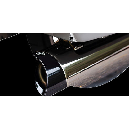 Harley-Davidson Touring / Trike (17-25) 4-1/2" MK45 Performance Slip-On Mufflers, Lava Chrome, Slash-Cut end cap, sort end cap – S&S Cycle