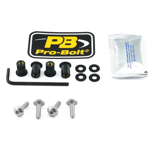 Kåbeboltsæt – 7075-T6 aluminium, sølv, SK4 – Pro-Bolt