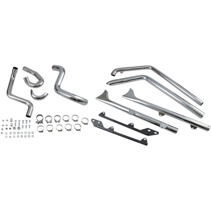 Harley-Davidson Softail (89-17) True Duals komplet udstødning med Fishtail-dæmpere, krom, 30", 1-7/8" – Bassani