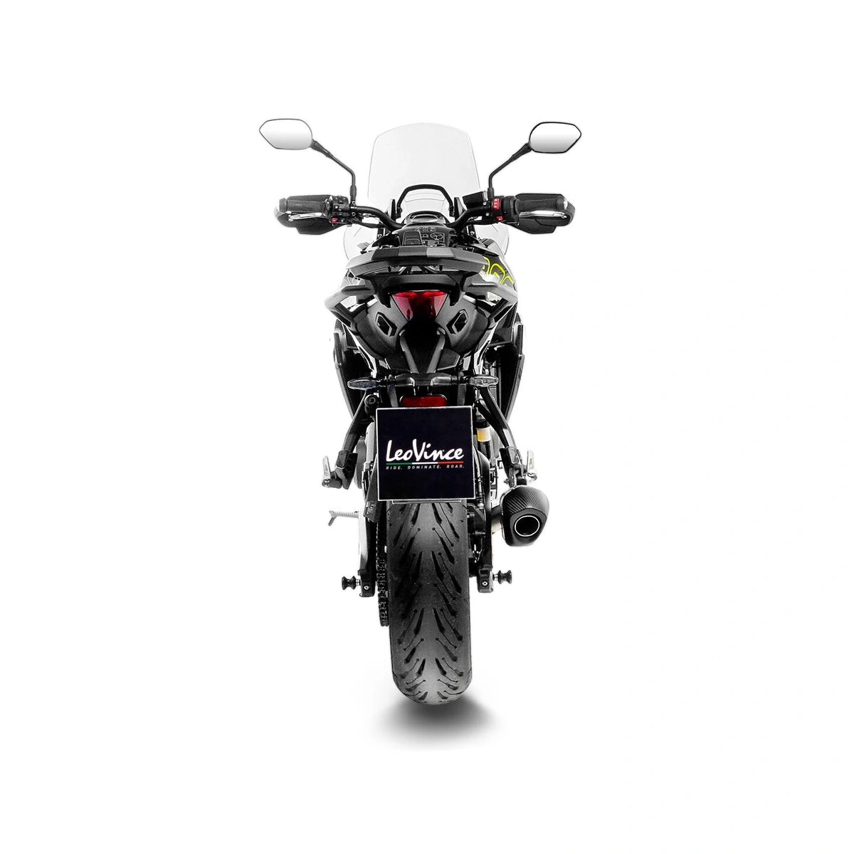 Triumph Tiger 800 (25) LeoVince LV-14 slip-on – rustfri – godkendt – titanium-look – ekstra produktvisning af lyddæmper, finish og detaljer 3