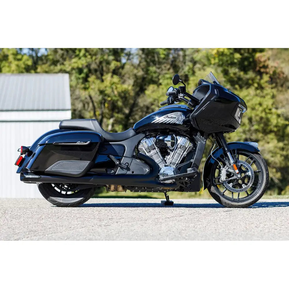 Indian Elite (14-26) 4" Broadhead Slip-On Mufflers, sort, Slash-Cut end cap – S&S Cycle – konstruktion og finish 13