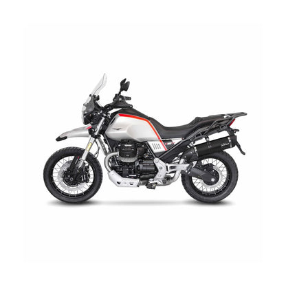 Moto Guzzi V85 850 TT (18-26) LeoVince LV One EVO slip-on – rustfri – mat sort – ekstra produktvisning af lyddæmper, finish og detaljer 4