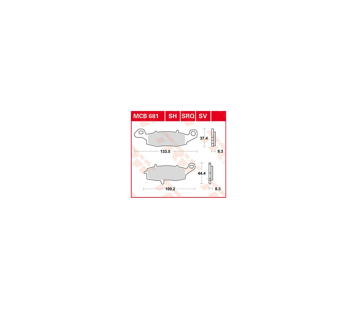 Suzuki DL 650 04-24 m.fl. – SV sinterbremseklodser foran/bag – TRW MCB681SV – produktillustration
