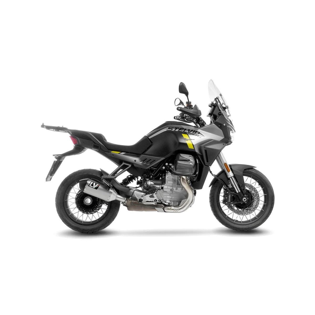 Moto Guzzi STELVIO 1000 (24-26) LeoVince LV-14 slip-on – titanium – ekstra produktvisning af lyddæmper, finish og detaljer 7