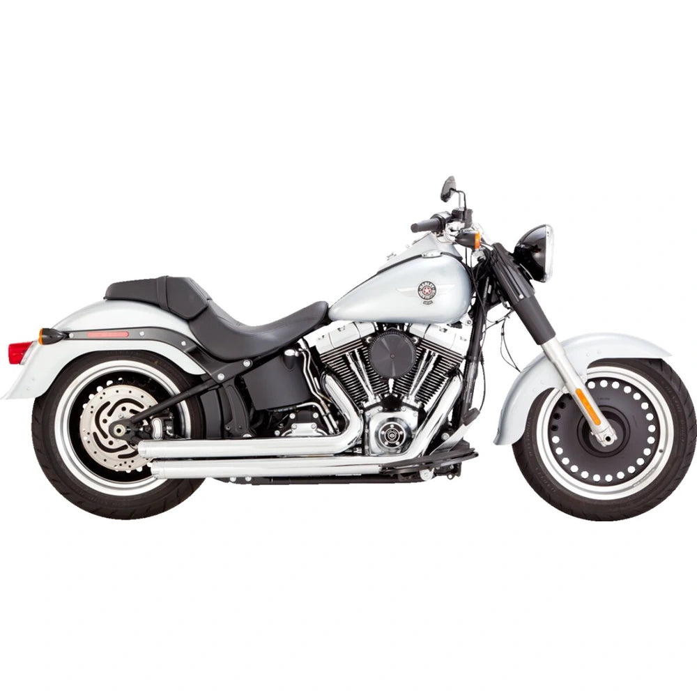 Harley-Davidson Softail (86-11) Big Shots Staggered komplet udstødning, krom – Vance & Hines – detaljebillede af udstødning og finish 2