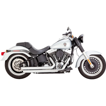 Harley-Davidson Softail (86-11) Big Shots Staggered komplet udstødning, krom – Vance & Hines – detaljebillede af udstødning og finish 2