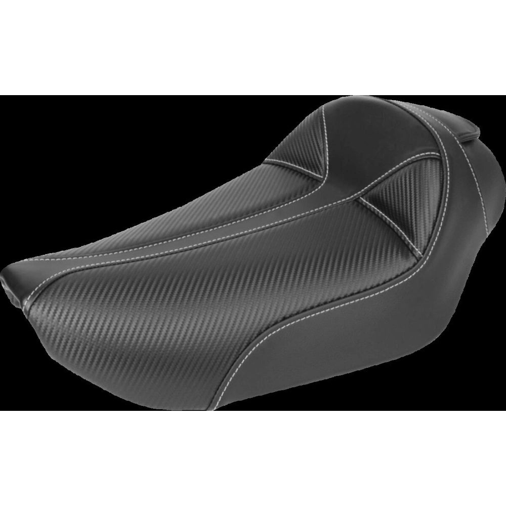 Harley-Davidson Dyna (96-03) Dominator solosæde Smooth/ Stitched grå syning – Saddlemen