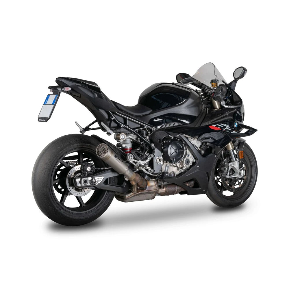 BMW M 1000 R / M 1000 RR / S 1000 RR (19-26) GRID-O slip-on, titanium – Spark – detalje af materialer, svejsninger og udførelse, billede 2