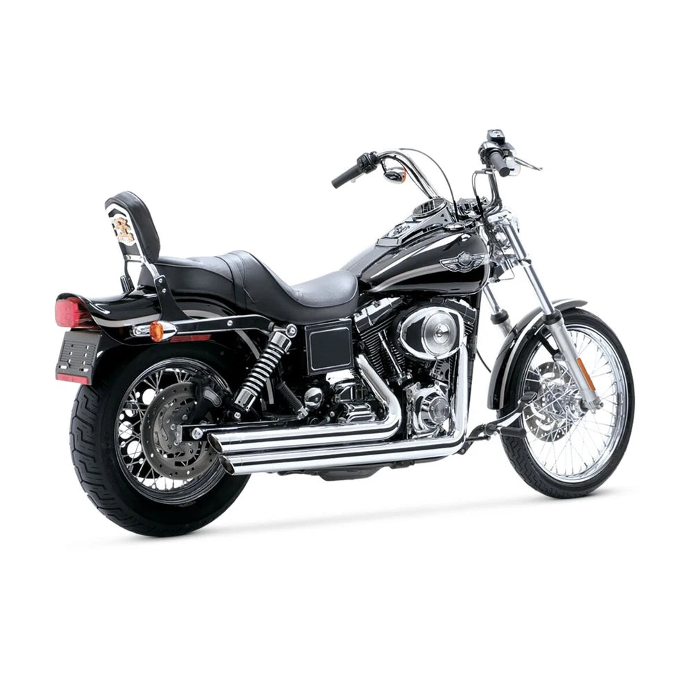 Harley-Davidson Dyna (91-05) Big Shots Staggered Exhaust System Chrome komplet udstødning, krom – Vance & Hines