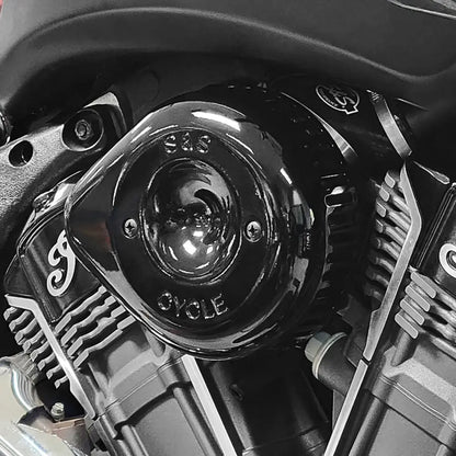 Indian Elite (20-26) Stealth Air Cleaner Kit with Cover, sort – S&S Cycle – ekstra produktvisning 2