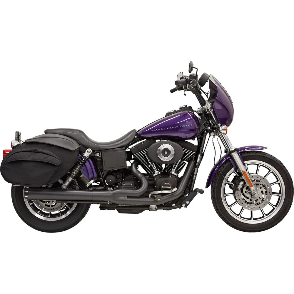 Harley-Davidson Dyna (91-05) Road Rage 2-i-1 komplet udstødning, sort, lang – Bassani