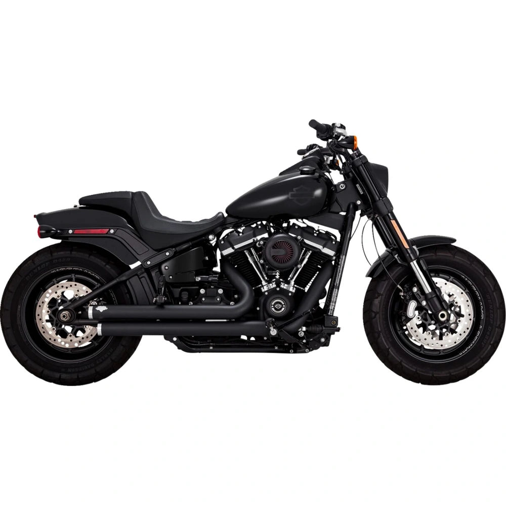 Harley-Davidson Touring / Softail (18-24) Big Shots Staggered 2-into-2 komplet udstødning, sort – Vance & Hines – detaljebillede af udstødning og finish 2