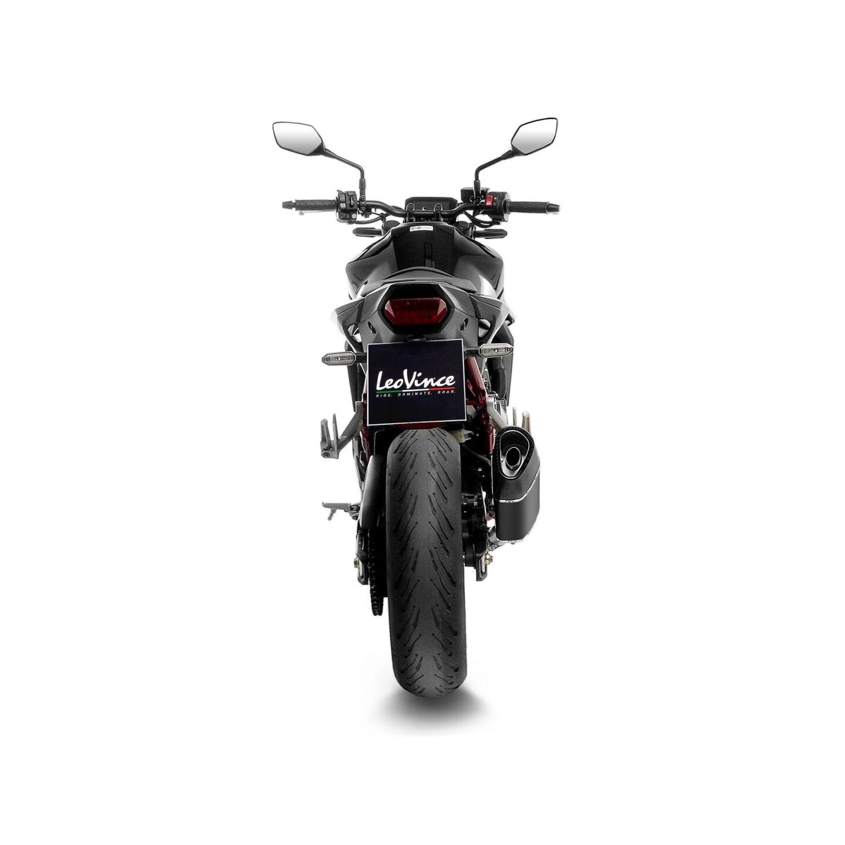 Honda CB750 (23-26) LeoVince LV-14 R slip-on – rustfri – godkendt – mat sort – 15600B – ekstra produktvisning af lyddæmper, finish og detaljer 7