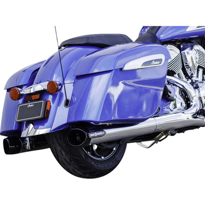 Indian Elite (14-26) 4" Broadhead Slip-On Mufflers, krom, Slash-Cut end cap – S&S Cycle – yderligere produktvisning 14