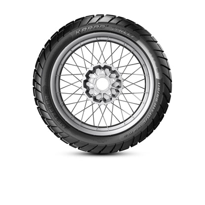 Metzeler Karoo Street 110/80R19 59V TL – fordæk – ekstra visning af dækkets profil, mønster og konstruktion.