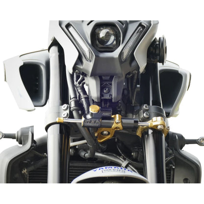 Hyperpro styrdæmper-monteringssæt til Yamaha MT-09 m.fl. (21-25) – modeltilpasset montage – monteret på motorcykel