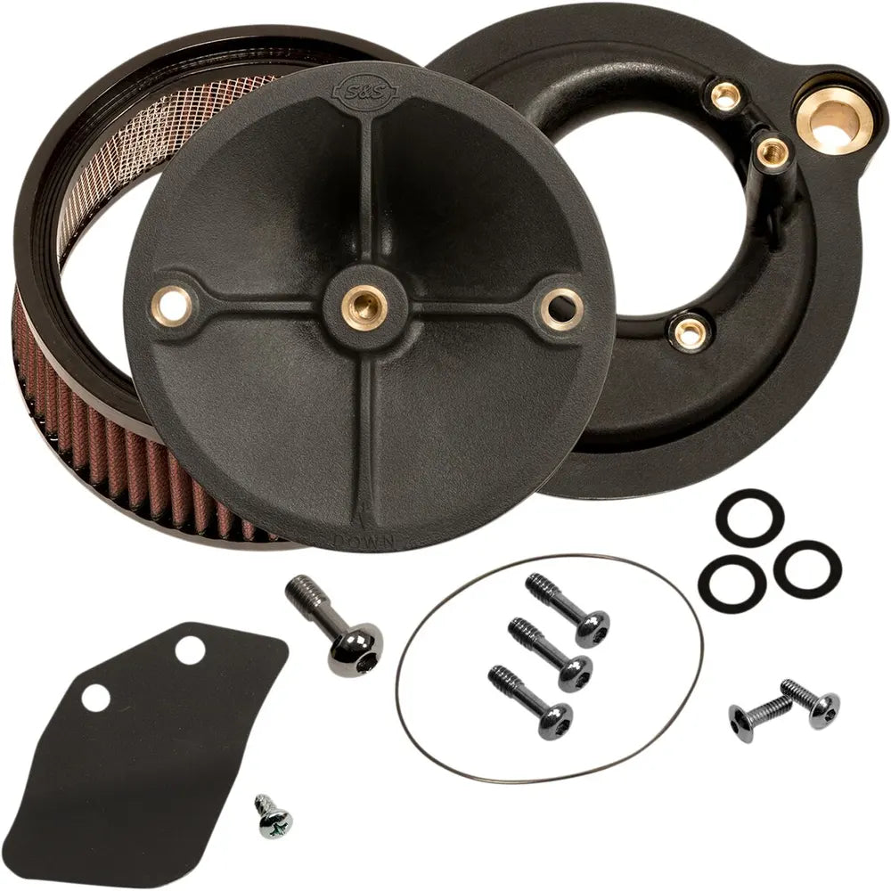 Harley-Davidson Twin Cam (17-24) Super Stock Stealth Air Cleaner Kit, EFI / Super Stock, Round, sort – S&S Cycle – ekstra produktvisning 2