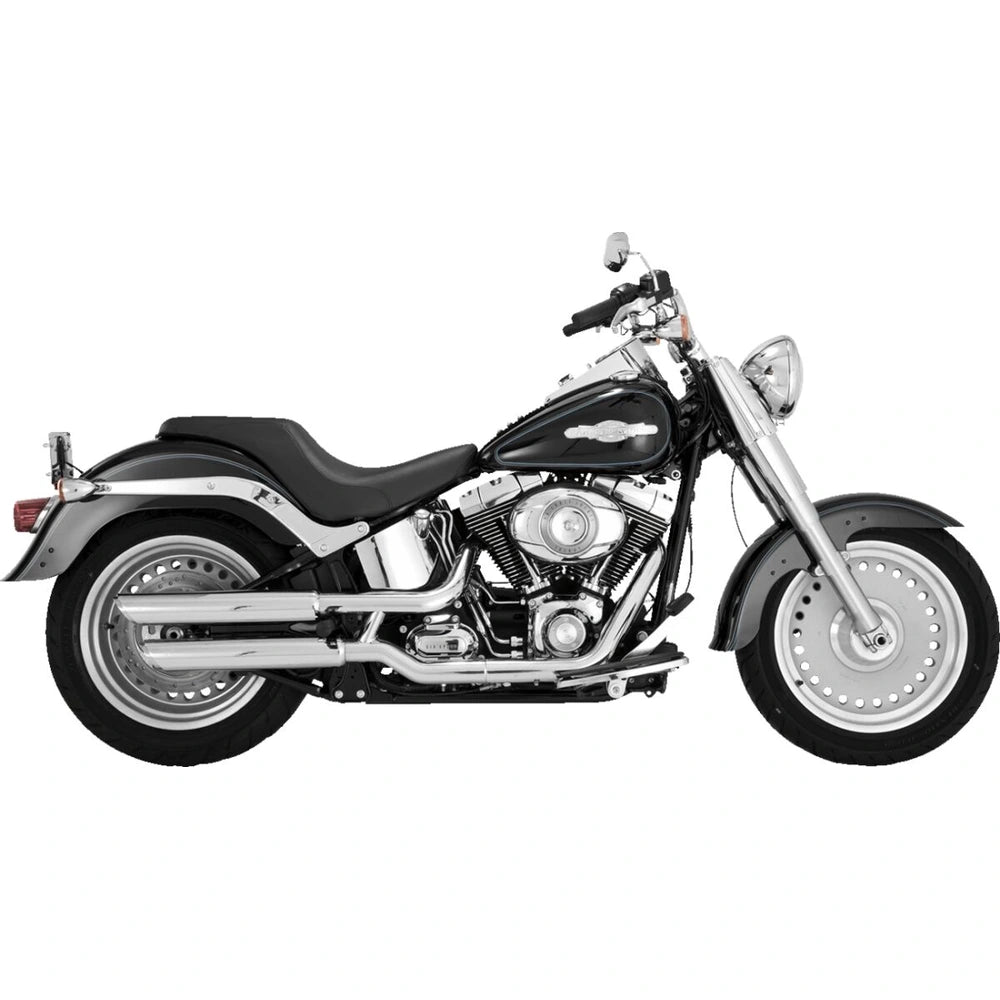 Harley-Davidson Softail (07-09) Twin Slash 3" slip-on, krom – Vance & Hines – detaljebillede af udstødning og finish 2