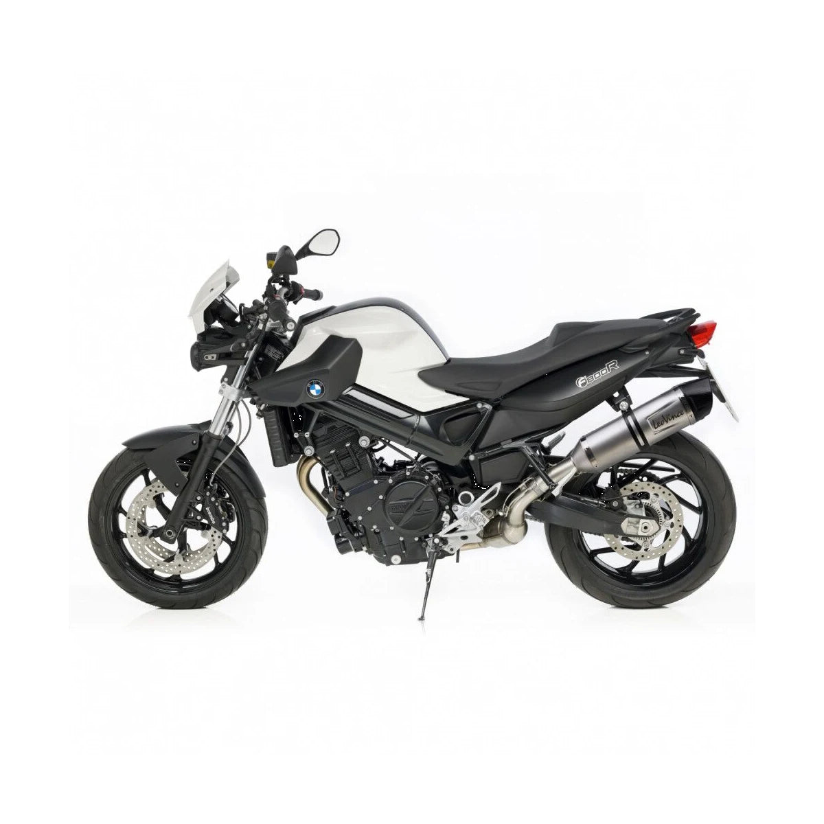 BMW F800R (09-16) LeoVince LV One EVO slip-on – rustfri – ekstra produktvisning af lyddæmper, finish og detaljer 2