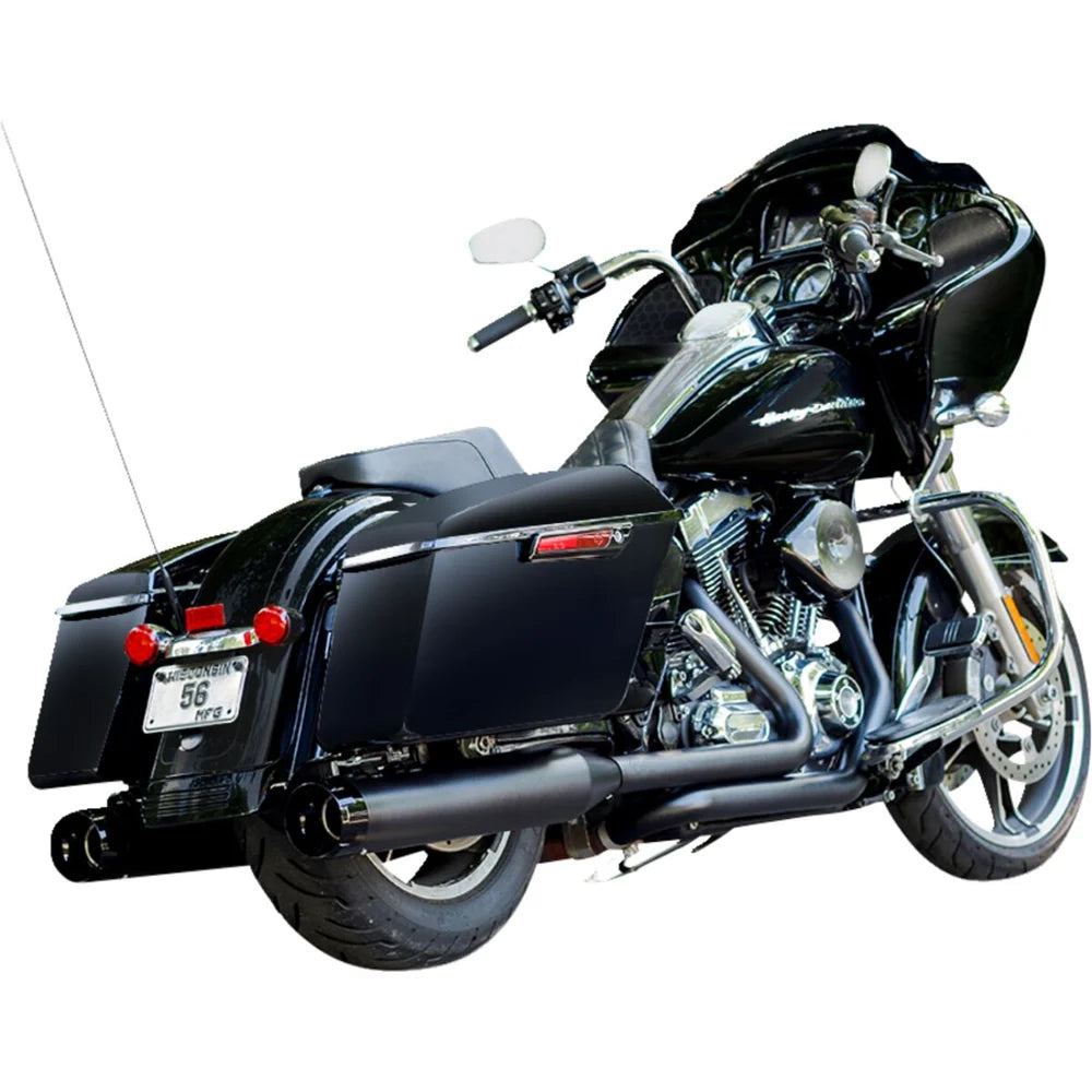 Harley-Davidson Touring (84-16) 4-1/2" MK45 Performance Mufflers, sort / Ceramic, Thruster end cap, sort end cap – S&S Cycle – ekstra produktvisning 2