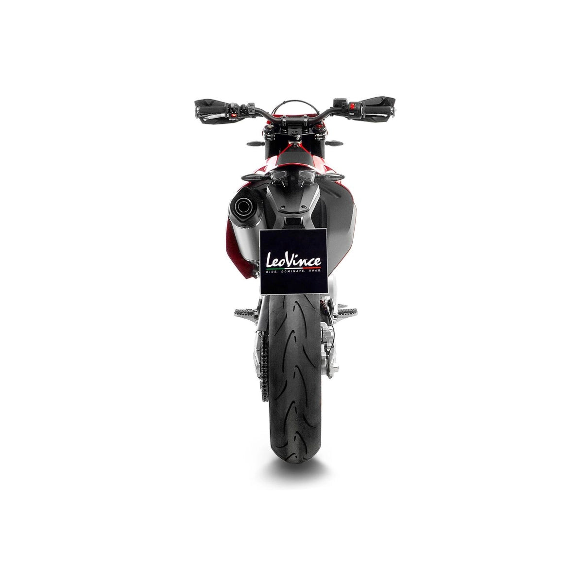 KTM 690 SMC R (21-24) m.fl. LeoVince LV One EVO slip-on – rustfri – ekstra produktvisning af lyddæmper, finish og detaljer 6