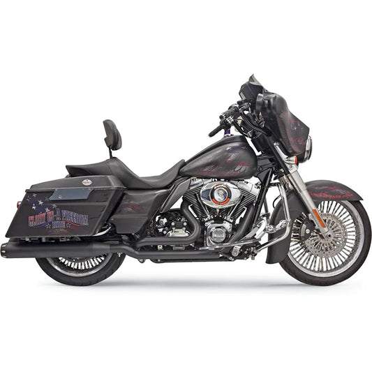 Harley-Davidson Touring (09-16) True Dual Down Under forrør, sort pulverlakeret – Bassani
