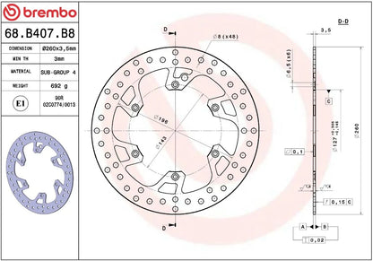 Ekstra produktbillede af KTM SX 250 93-23 bremseskive – Brembo Oro fast