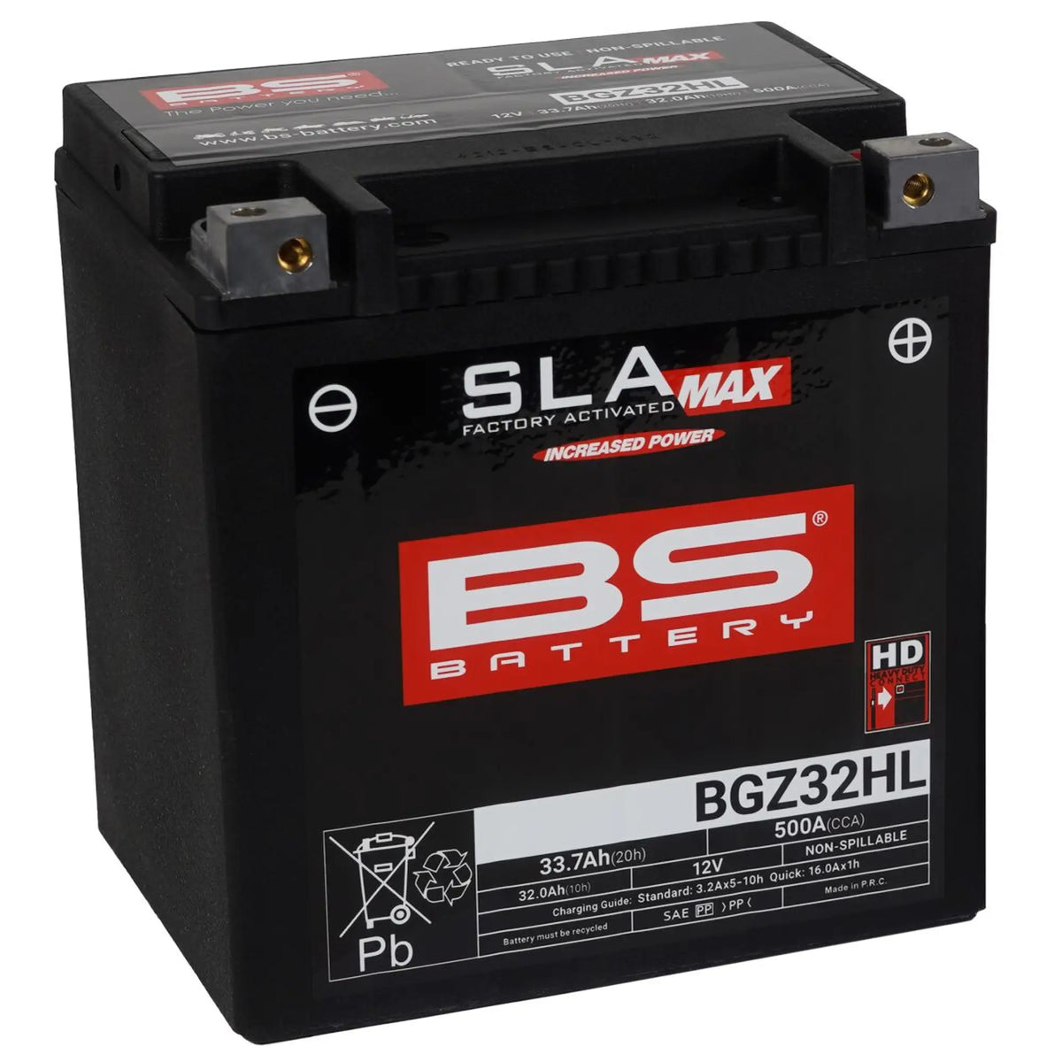 BS Battery BGZ32HL 12V 32Ah 500A AGM MC batteri