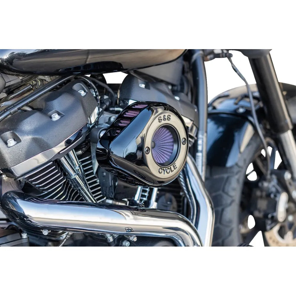 Harley-Davidson modeller (17-24) Air Stinger Stealth Air Cleaner Kit, Air Stinger / Stealth, Teardrop, sort – S&S Cycle – alternativ vinkel 3