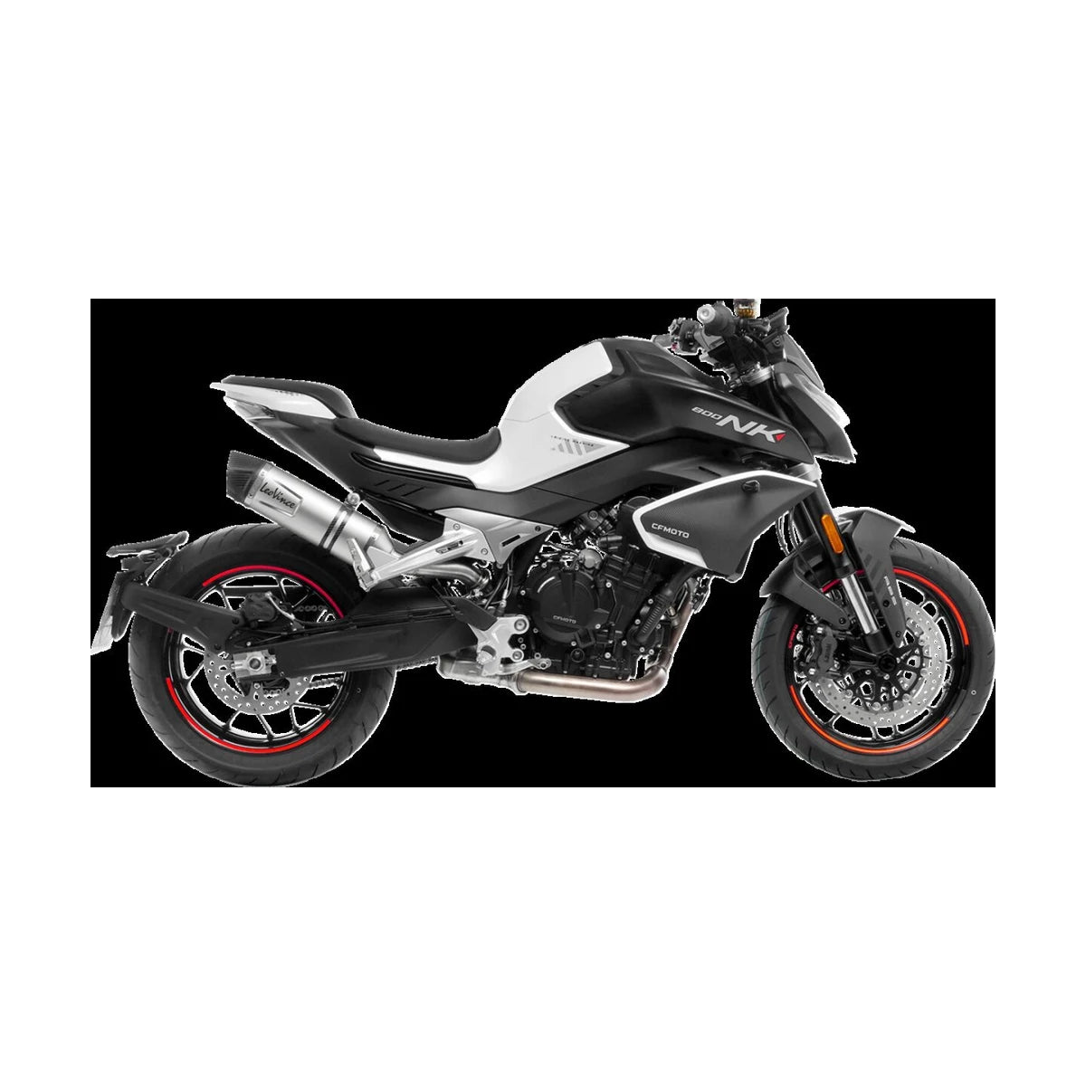 CFMOTO NK 800 (23-24) LeoVince LV One EVO slip-on – rustfri – ekstra produktvisning af lyddæmper, finish og detaljer 2