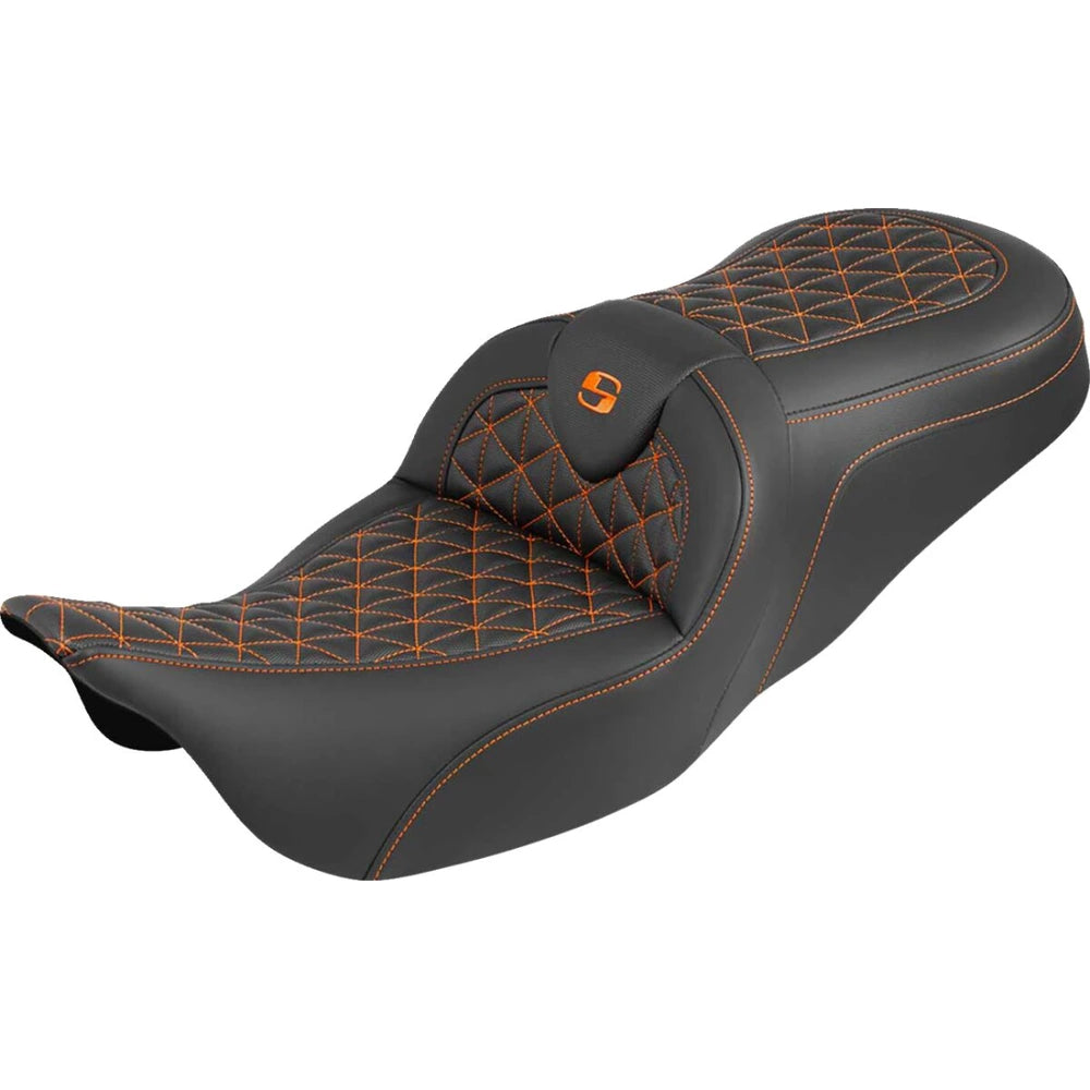 Harley-Davidson Touring (08-25) Roadsofa 2-up sæde orange syning – Saddlemen