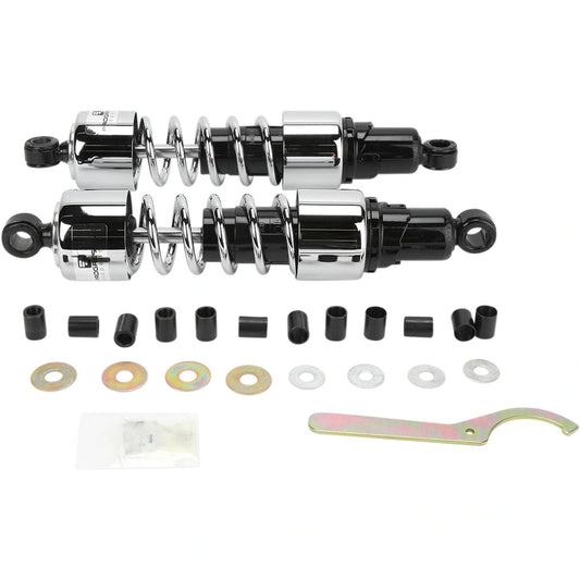 412 Cruiser Series støddæmpersæt, 343 mm, sort/krom – Progressive Suspension støddæmper til mere kontrol og komfort