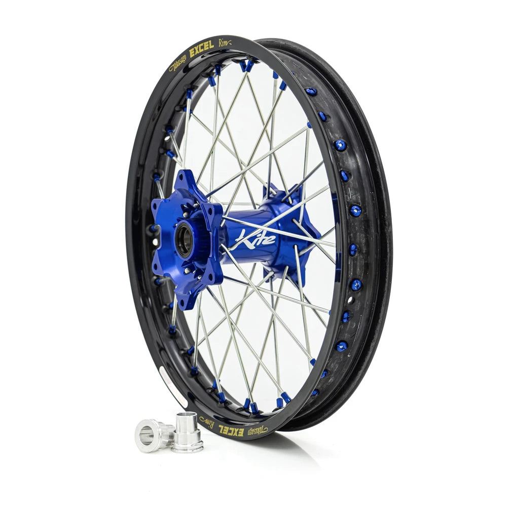 Kite Elite MX/Enduro baghjul 18x2.15 til Yamaha/Fantic 2002–2027 – blå, sølv eger