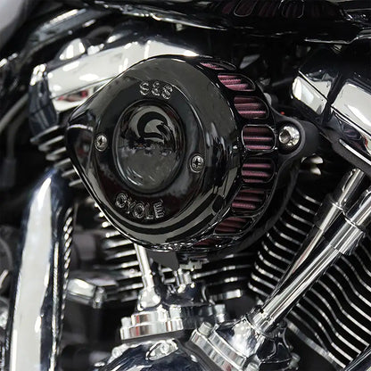Harley-Davidson modeller (17-25) Mini Teardrop Stealth Air Cleaner Kit, Mini Teardrop, sort / Gloss – S&S Cycle – yderligere produktvisning 6