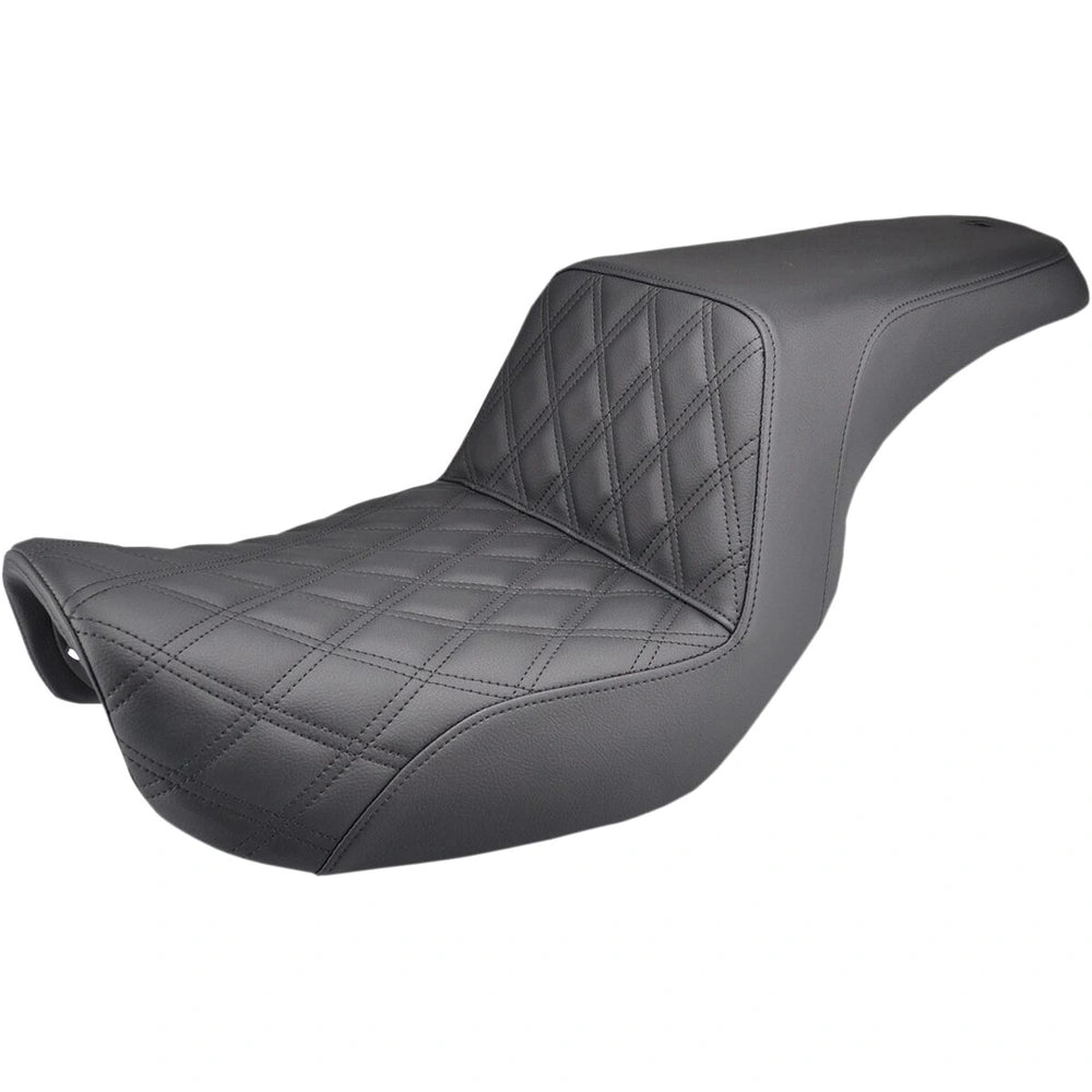 Harley-Davidson Dyna (06-17) Step-Up 2-up sæde Front Lattice Stitch, Black – Saddlemen