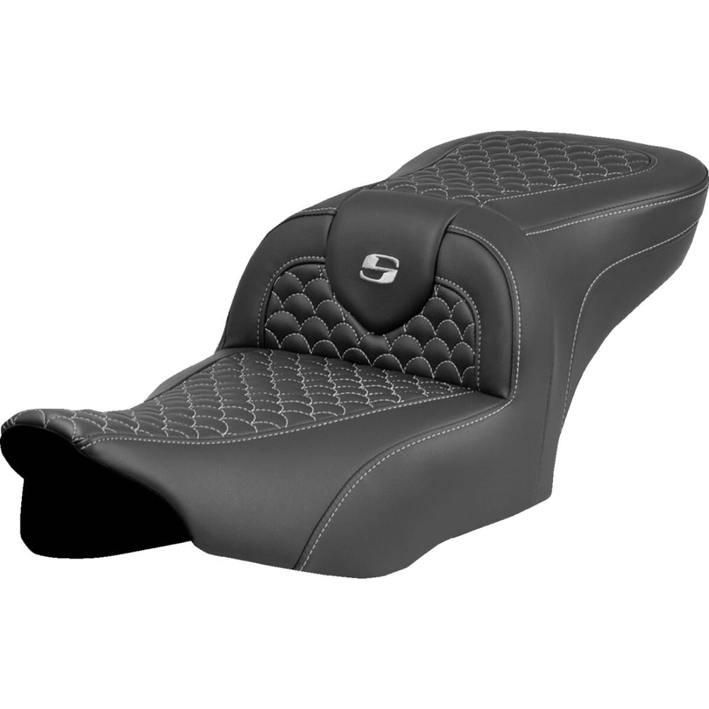 Harley-Davidson Touring (23-26) Roadsofa 2-up sæde Dragon Stitch sølv syning – Saddlemen