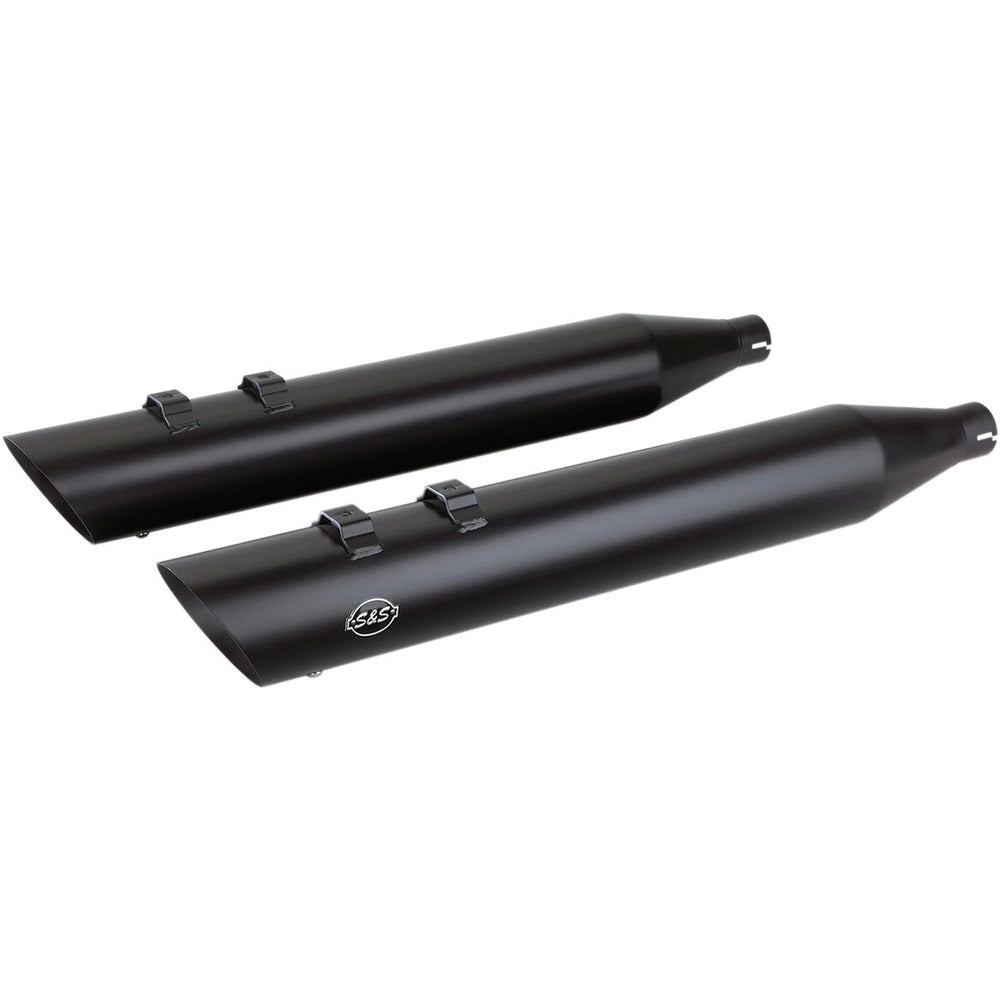 Harley-Davidson Touring (95-16) Slash Cut Slip-On Mufflers, sort / Ceramic – S&S Cycle