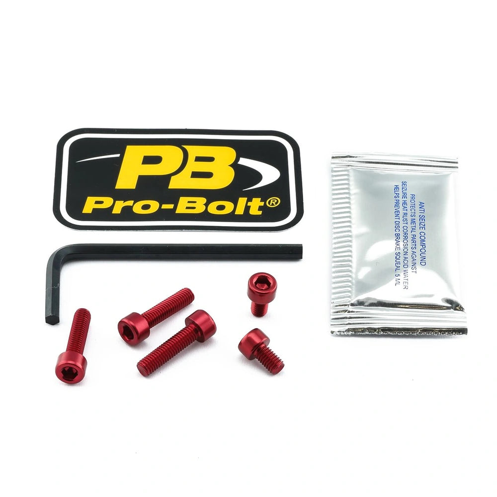 Tankdækselboltsæt, 5 stk. – 7075-T6 aluminium, rød, TYA398 – Pro-Bolt
