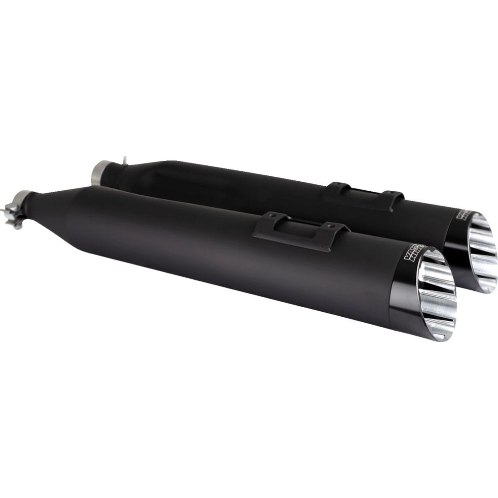 Harley-Davidson Touring (17-26) Razorback 450 slip-on, sort – Vance & Hines – sidevisning af udstødningens linjeføring 6
