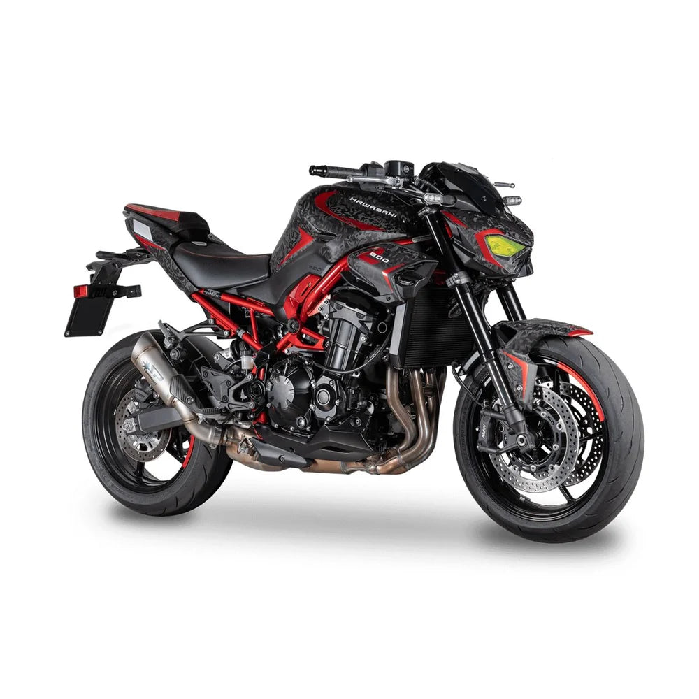 Kawasaki Z900 (25-26) GRID-O slip-on, titanium – Spark – detalje af materialer, svejsninger og udførelse, billede 3