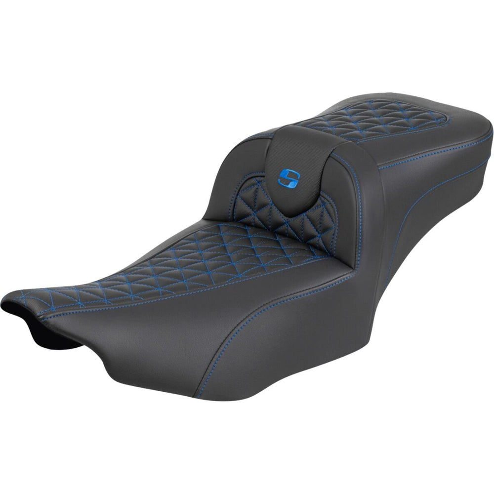 Harley-Davidson Touring (23-26) Roadsofa 2-up sæde Gripper blå syning Extended Reach (823-07-21101) – Saddlemen