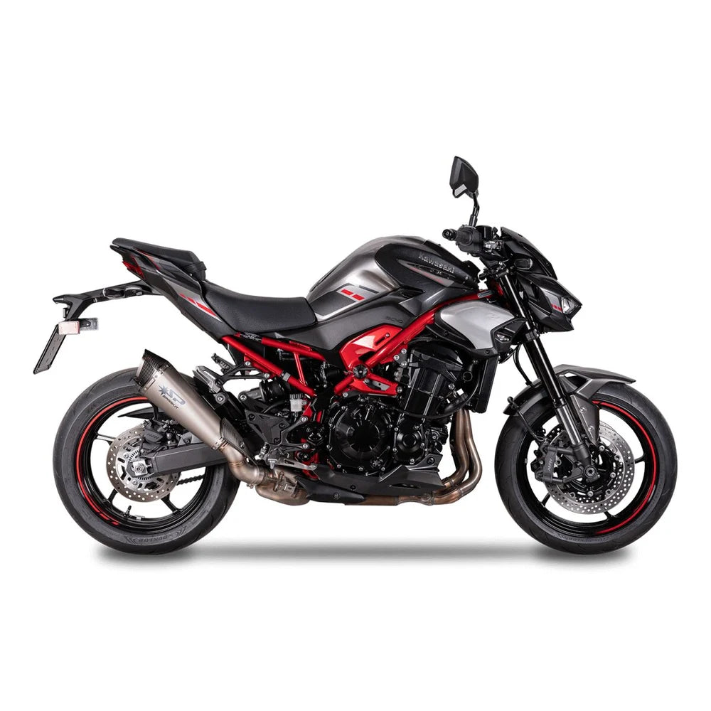 Kawasaki Z900 (25-26) Konix Evo slip-on, titanium – Spark – produktdetalje fra alternativ vinkel, billede 4